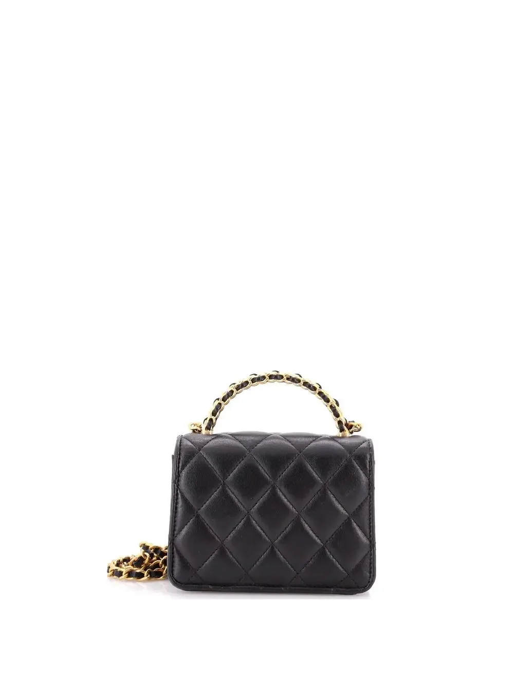 Chanel Woven Top Handle Cc Flap Clutch #240090C44B